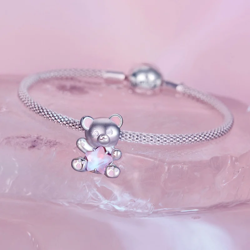 (image for) Pandora Style Pink Star Bear Charm - SCC2638 - View 6