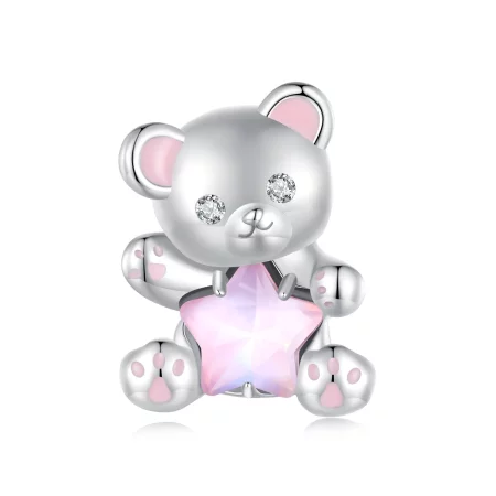 Pandora Style Pink Star Bear Charm - SCC2638 Pandora Style Pink Star Bear Charm - SCC2638
