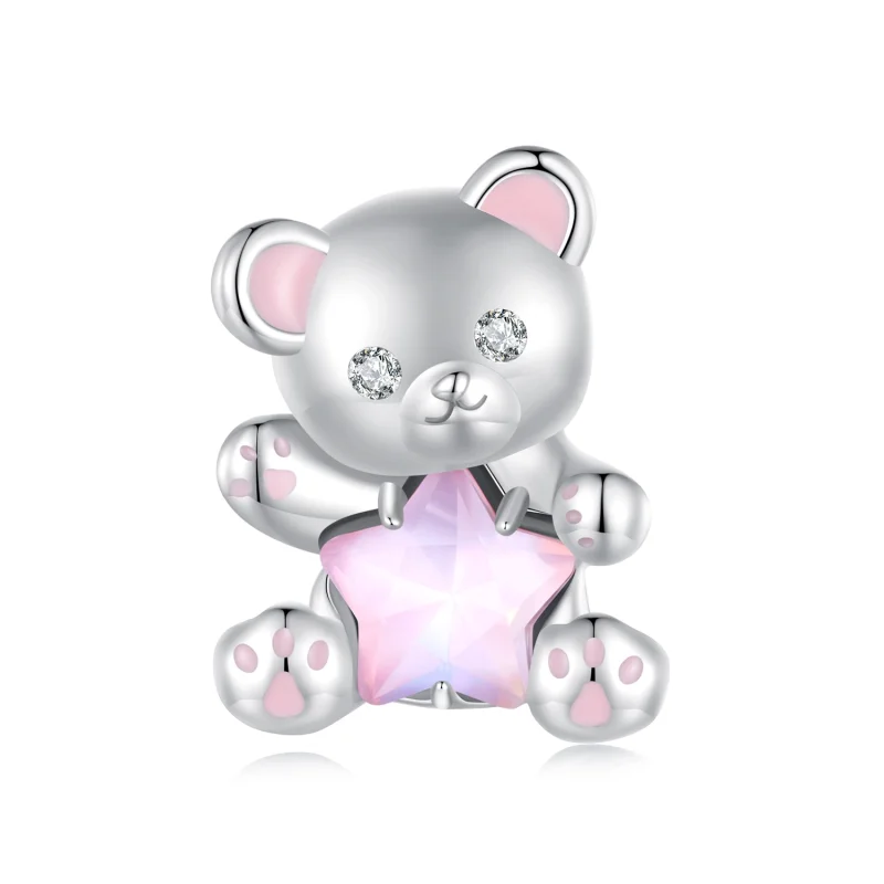(image for) Pandora Style Pink Star Bear Charm - SCC2638 - Product Image