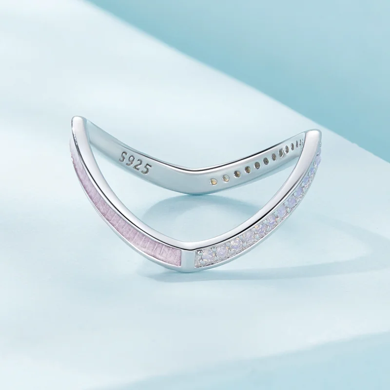 (image for) Pandora Style Pink Wish Bone Ring - SCR945-PK - View 3