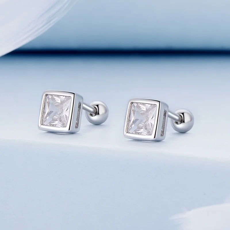 (image for) Pandora Style Princess Zirconia Studs Earrings - BSE885-L - View 2