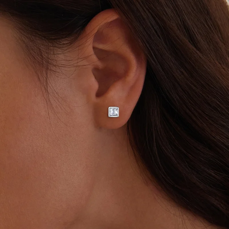 (image for) Pandora Style Princess Zirconia Studs Earrings - BSE885-L - View 6