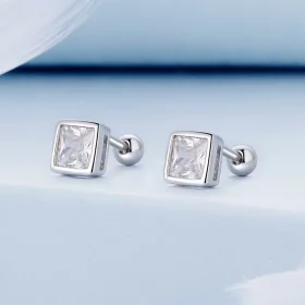 Pandora Style Princess Zirconia Studs Earrings - BSE885-L Pandora Style Princess Zirconia Studs Earrings - BSE885-L