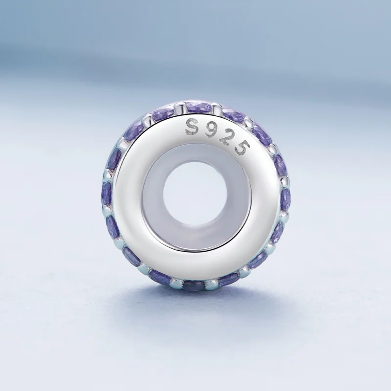 (image for) Pandora Style Purple Double Layer Silicone Spacer - BSC883-VT - View 3