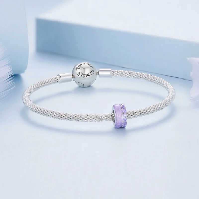 (image for) Pandora Style Purple Double Layer Silicone Spacer - BSC883-VT - View 5