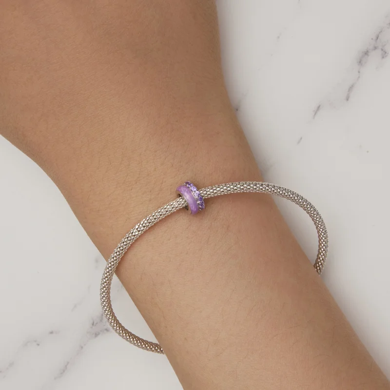 (image for) Pandora Style Purple Double Layer Silicone Spacer - BSC883-VT - View 7