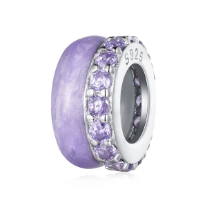 (image for) Pandora Style Purple Double Layer Silicone Spacer - BSC883-VT