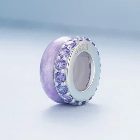 Pandora Style Purple Double Layer Silicone Spacer - BSC883-VT Pandora Style Purple Double Layer Silicone Spacer - BSC883-VT