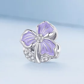 Pandora Style Purple Flower Charm - BSC890 Pandora Style Purple Flower Charm - BSC890