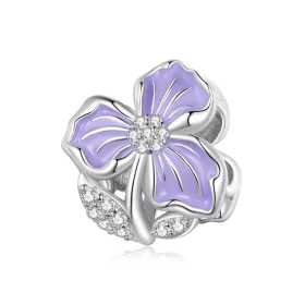 Pandora Style Purple Flower Charm - BSC890 Pandora Style Purple Flower Charm - BSC890