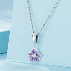 Pandora Style Purple Flower Dangle - SCC2556 Pandora Style Purple Flower Dangle - SCC2556