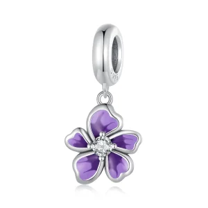 (image for) Pandora Style Purple Flower Dangle - SCC2556