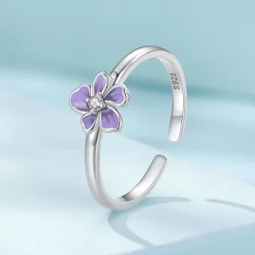 Pandora Style Purple Flower Ring - SCR976-E Pandora Style Purple Flower Ring - SCR976-E