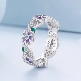 Pandora Style Purple Garland Ring - BSR492 Pandora Style Purple Garland Ring - BSR492
