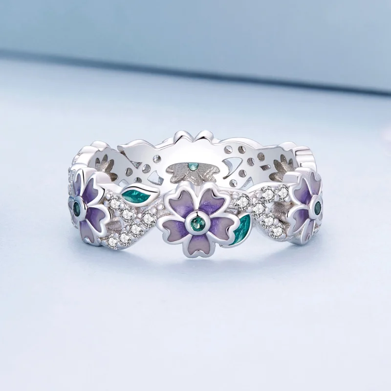 (image for) Pandora Style Purple Garland Ring - BSR492 - View 3