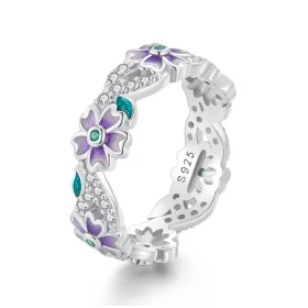 Pandora Style Purple Garland Ring - BSR492 Pandora Style Purple Garland Ring - BSR492