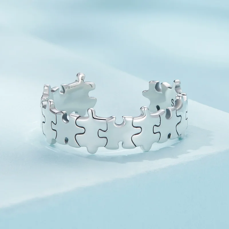 (image for) Pandora Style Puzzle Open Ring - SCR925 - View 3