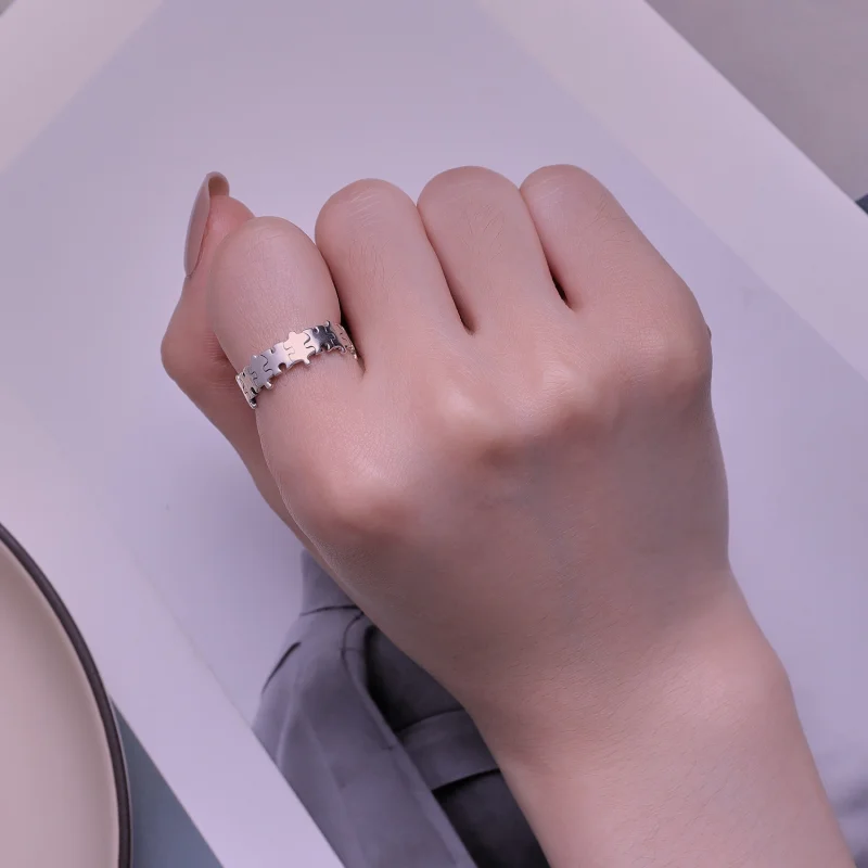 (image for) Pandora Style Puzzle Open Ring - SCR925 - View 7