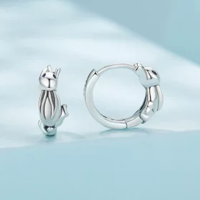 Pandora Style Rabbit Hoop Earrings - SCE1616 Pandora Style Rabbit Hoop Earrings - SCE1616