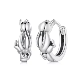 Pandora Style Rabbit Hoop Earrings - SCE1616 Pandora Style Rabbit Hoop Earrings - SCE1616