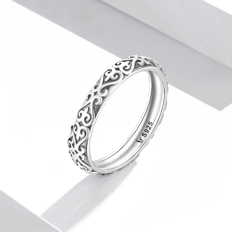 (image for) Pandora Style Retro Embossed Pattern Ring - SCR776 - View 2