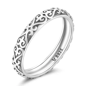 Pandora Style Retro Embossed Pattern Ring - SCR776