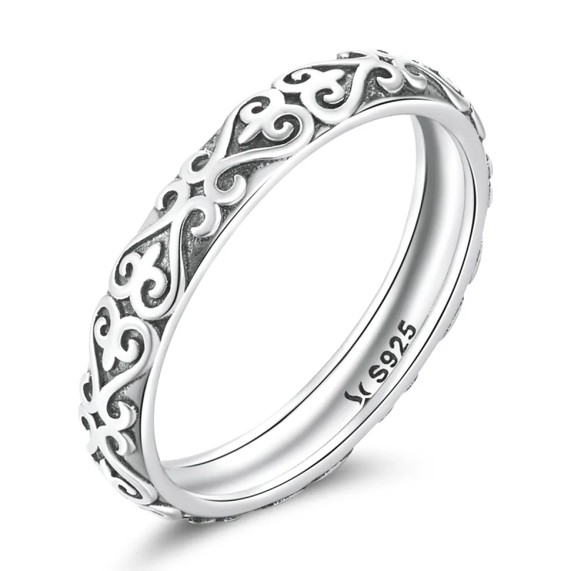 (image for) Pandora Style Retro Embossed Pattern Ring - SCR776 - Product Image