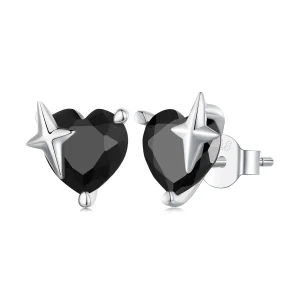 (image for) Pandora Style Retro Heart Studs Earrings - SCE1654