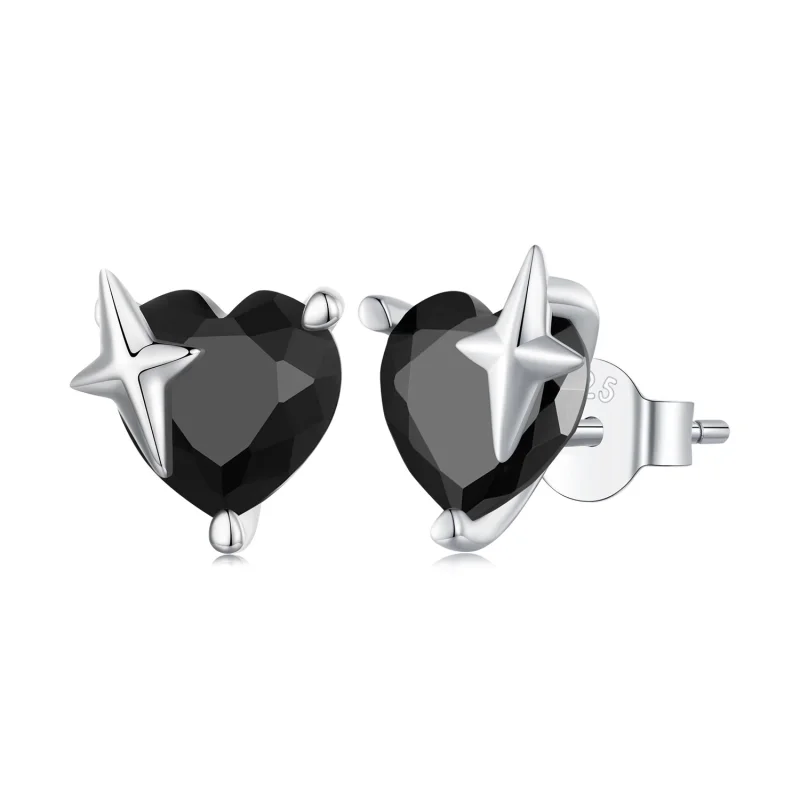 (image for) Pandora Style Retro Heart Studs Earrings - SCE1654 - Product Image