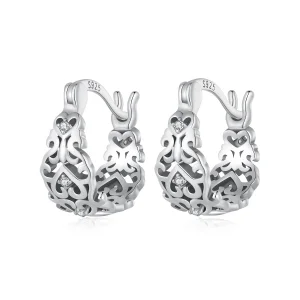 (image for) Pandora Style Retro Pattern Hoop Earrings - SCE1650