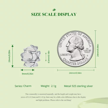 Pandora Style Rose Charm - SCC2602