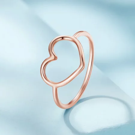 Pandora Style Rose Gold Heart Shaped Ring - SCR641-C