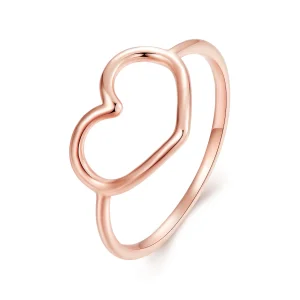 Pandora Style Rose Gold Heart Shaped Ring - SCR641-C (image for) Pandora Style Rose Gold Heart Shaped Ring - SCR641-C