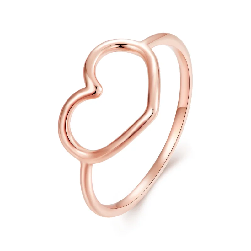 (image for) Pandora Style Rose Gold Heart Shaped Ring - SCR641-C - Product Image