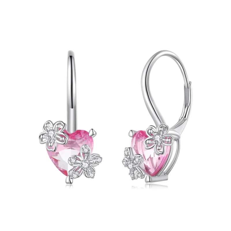 (image for) Pandora Style Sakura Hoop Earrings - BSE866 - Product Image