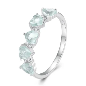 (image for) Pandora Style Sea Blue Heart Ring - BSR406