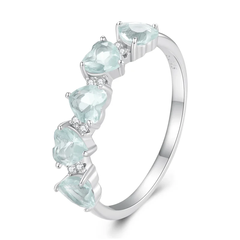 (image for) Pandora Style Sea Blue Heart Ring - BSR406 - Product Image