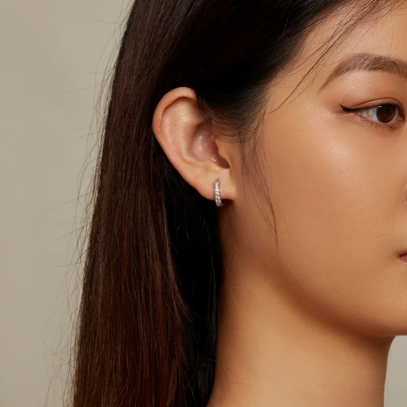 (image for) Pandora Style Shine Hoop Earrings - BSE868 - View 7