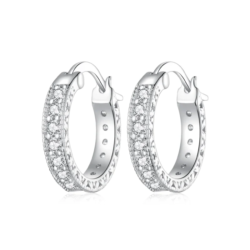 (image for) Pandora Style Shine Hoop Earrings - BSE868 - Product Image