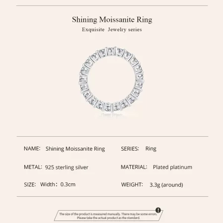 Pandora Style Shining Moissanite Ring(One Certificate) - MSR020