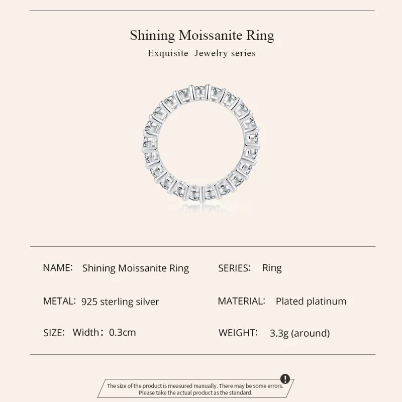 (image for) Pandora Style Shining Moissanite Ring(One Certificate) - MSR020 - View 2
