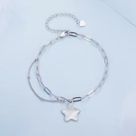 Pandora Style Shining Star Chain Bracelet - BSB137 Pandora Style Shining Star Chain Bracelet - BSB137
