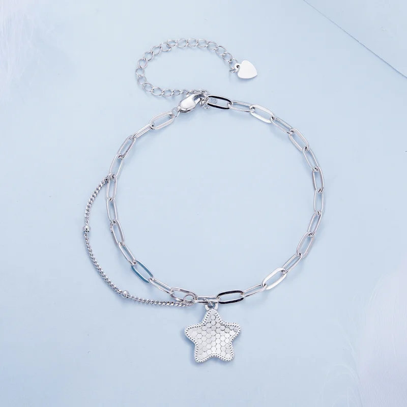 (image for) Pandora Style Shining Star Chain Bracelet - BSB137 - View 2