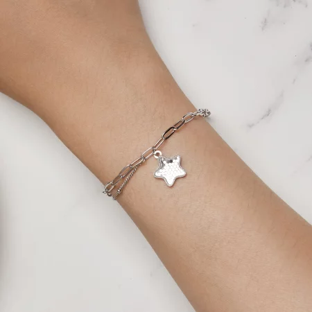 Pandora Style Shining Star Chain Bracelet - BSB137