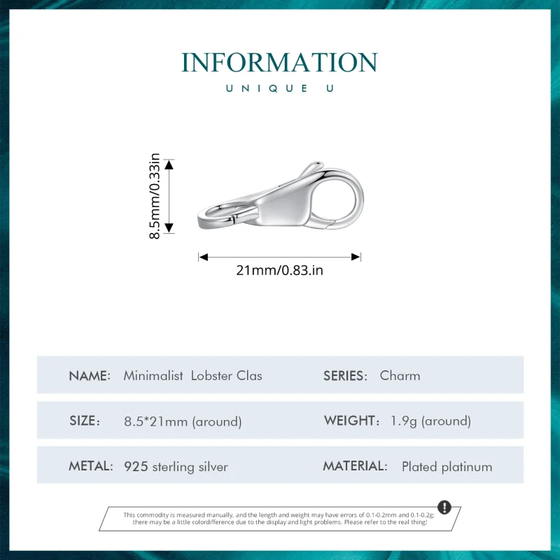 (image for) Pandora Style Simple Double Lobster Clasp - BSP025 - View 4