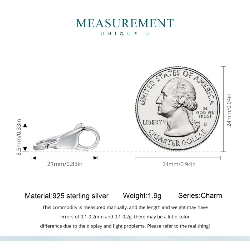 (image for) Pandora Style Simple Double Lobster Clasp - BSP025 - View 5