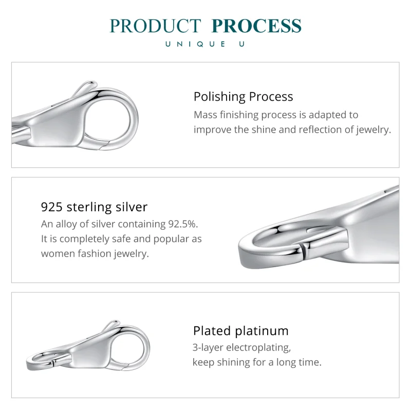 (image for) Pandora Style Simple Double Lobster Clasp - BSP025 - View 6