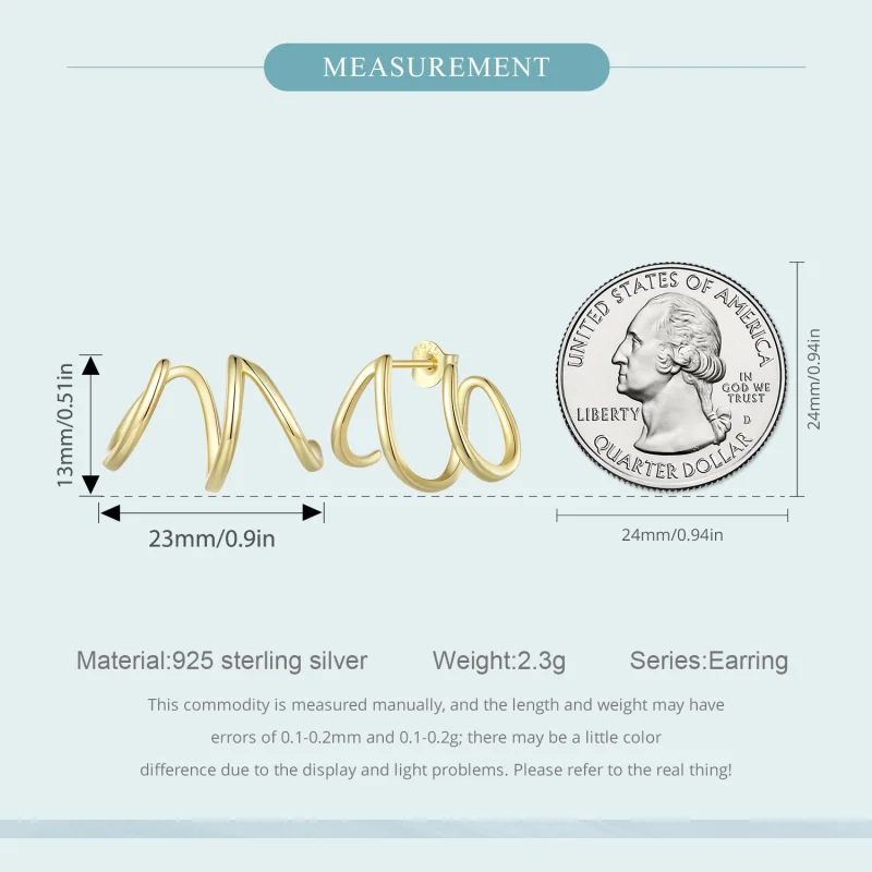 (image for) Pandora Style Simple Lines Stud Earrings - SCE986-B - View 6