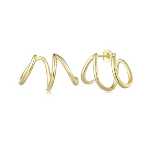 (image for) Pandora Style Simple Lines Stud Earrings - SCE986-B