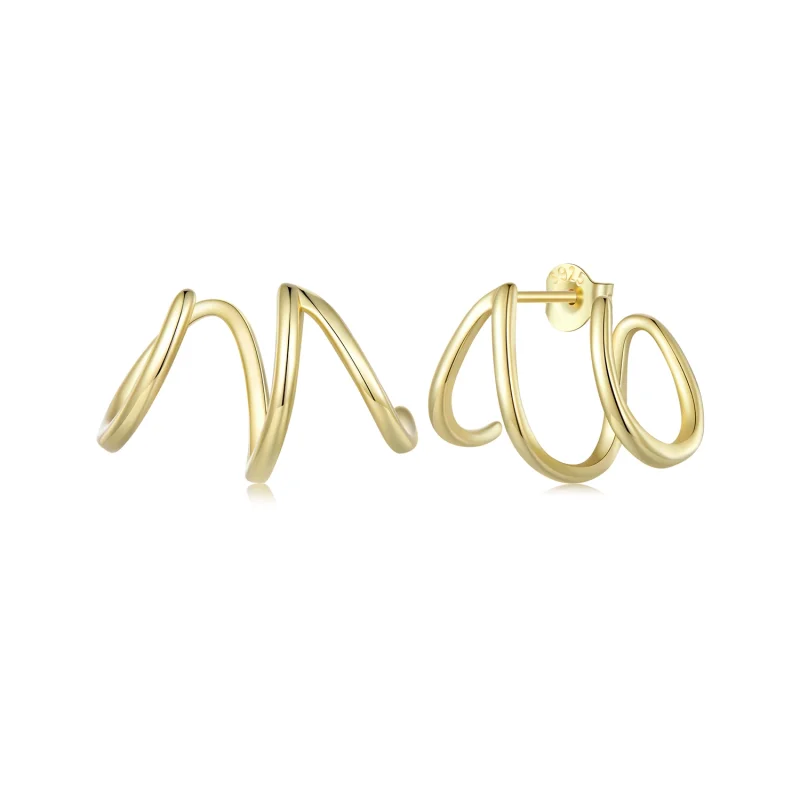 (image for) Pandora Style Simple Lines Stud Earrings - SCE986-B - Product Image